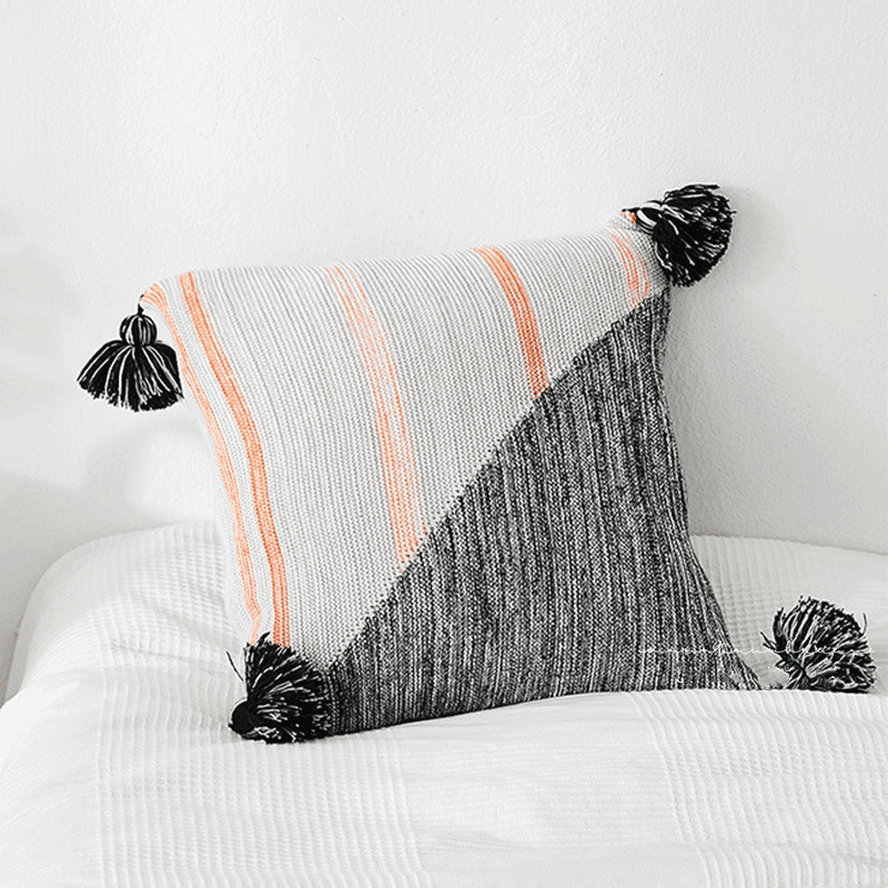 Marokkanischer Kissenbezug, Schwarz-Weiss – Bild 2 | LuxeStyle