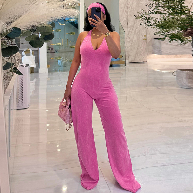 Sportlicher Jumpsuit mit offenem Rücken