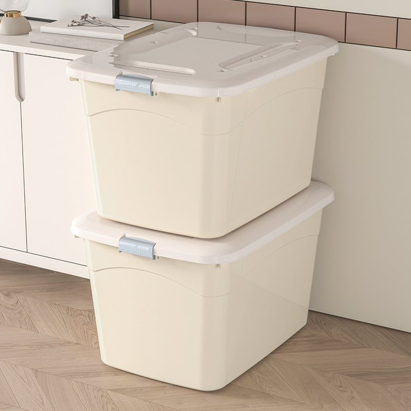 Cremefarbene Aufbewahrungsbox aus Kunststoff