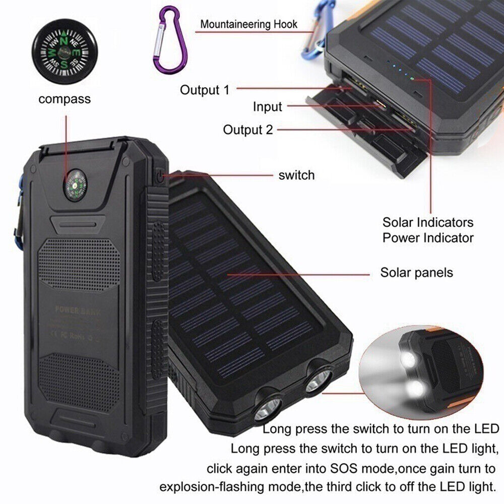 Solar Powerbank 10’000 mAh, wasserdicht