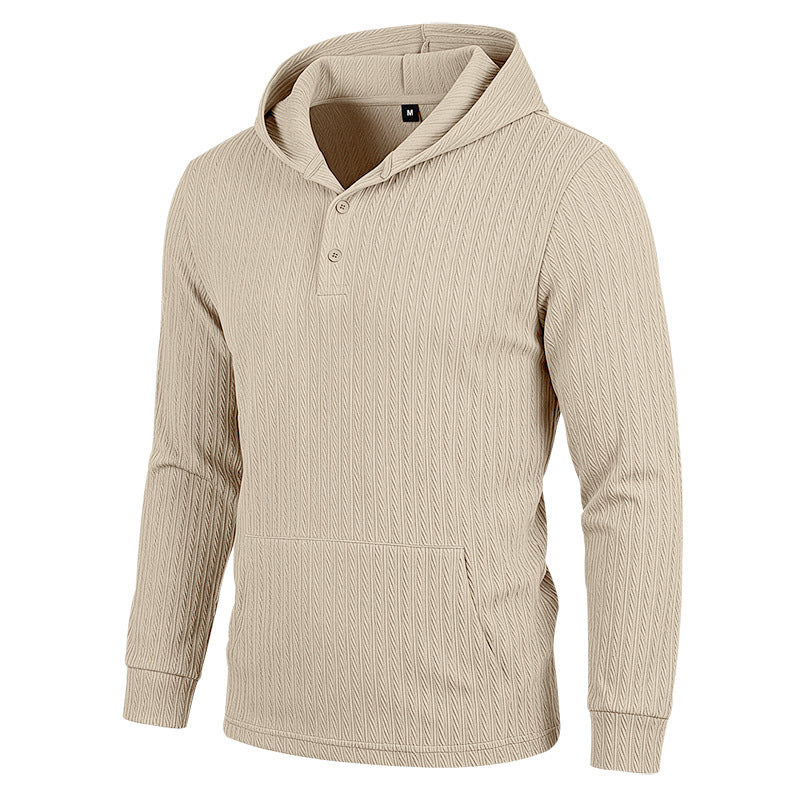 Herren Hoodie mit Fischgrat-Jacquard-Textur