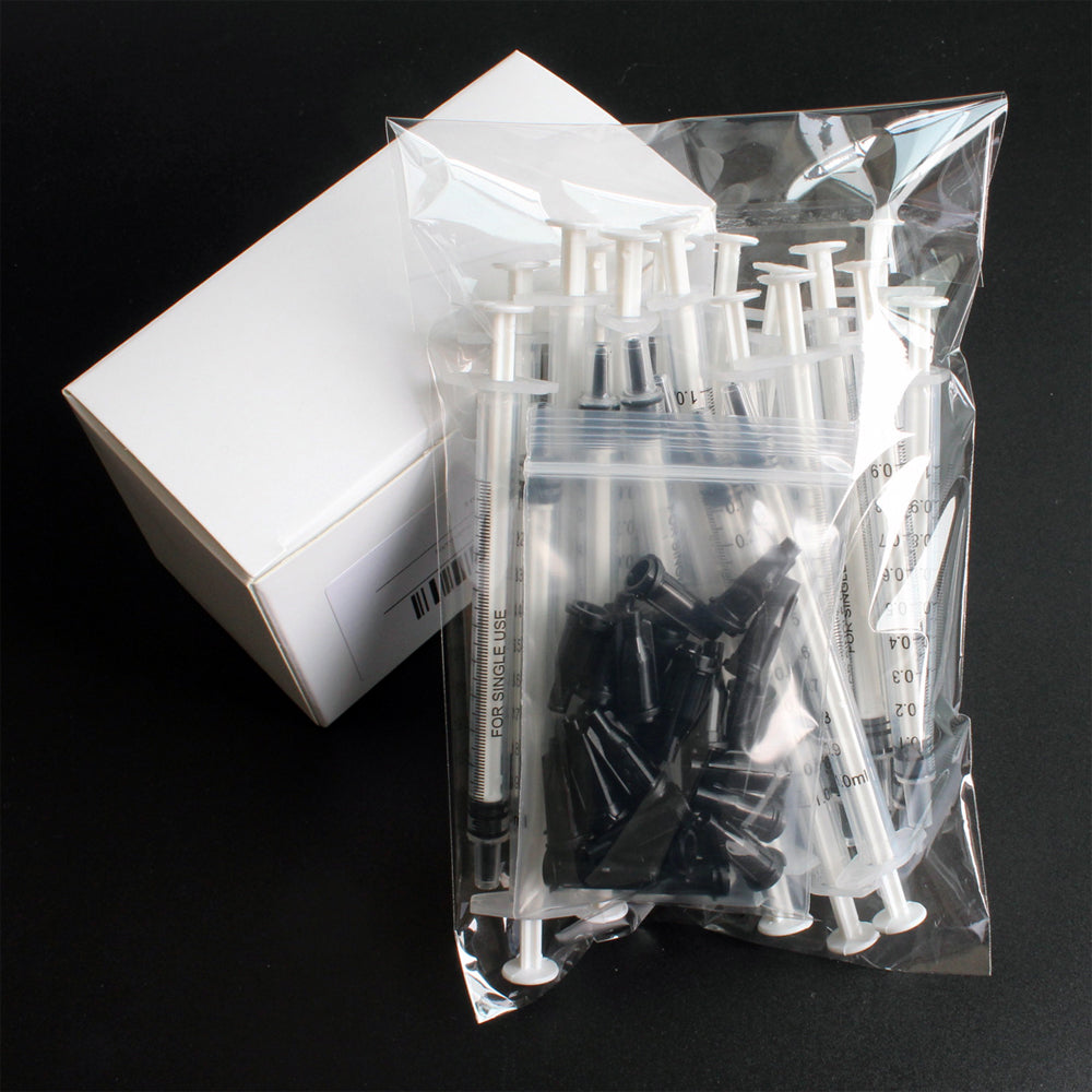 1ml Spritzen mit Kappen, 25er-Pack