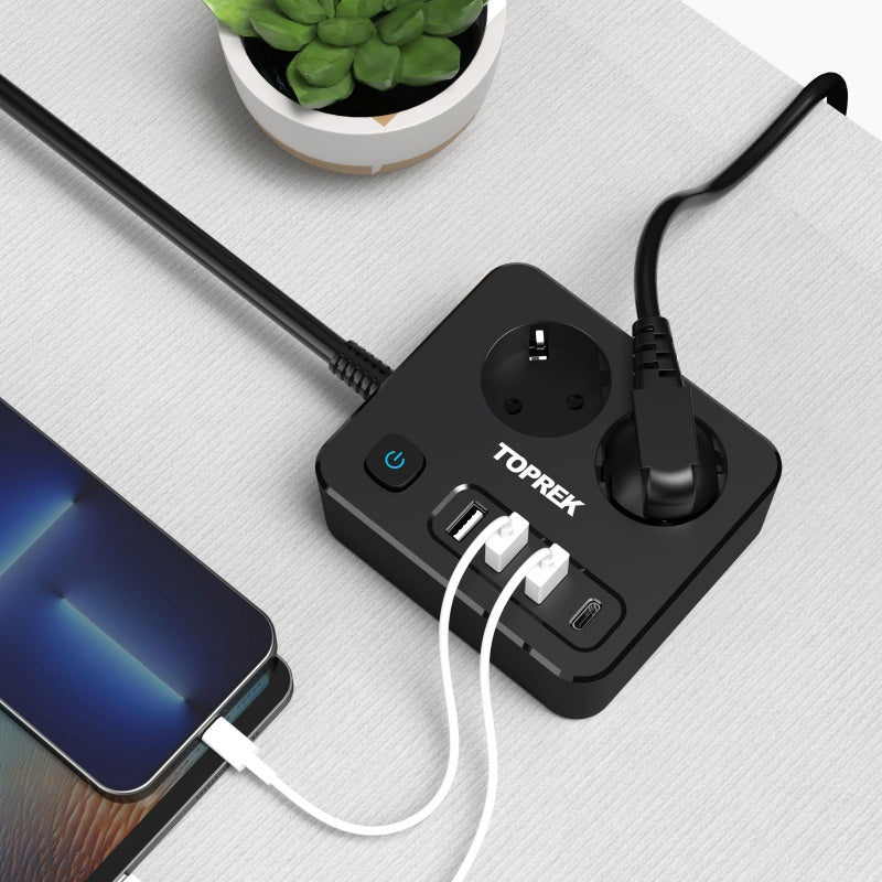 Steckdosenadapter, Schwarz