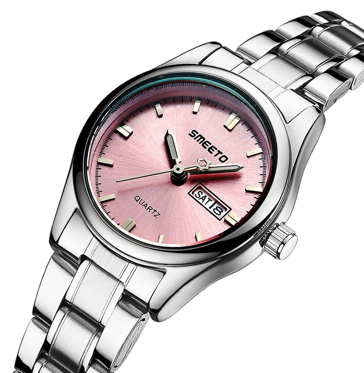 Smeeto Edelstahlarmband Uhr mit 43 mm Zeiger – Bild 3 | LuxeStyle
