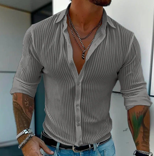 Gestreifter Cardigan mit langen Ärmeln für Herren – Bild 10 | LuxeStyle