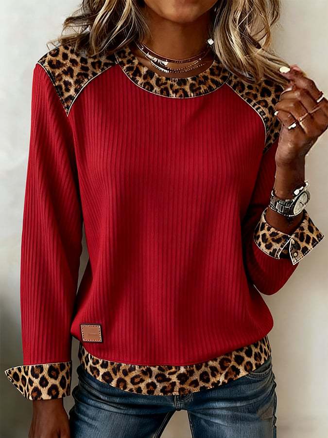3D Digital-Print Crew-Neck Langarm-Sweatshirt