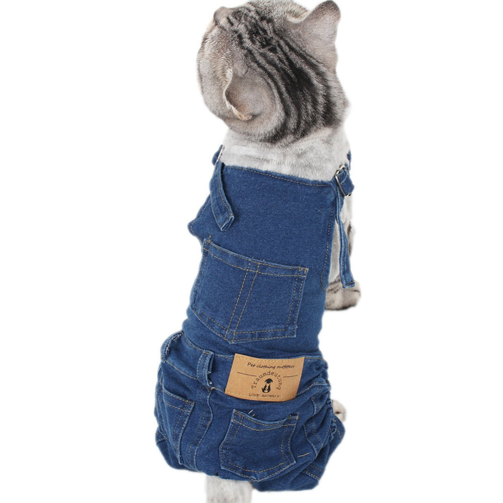 Waschtes Denim-Kleidungskostüm für Haustiere – Bild 3 | LuxeStyle