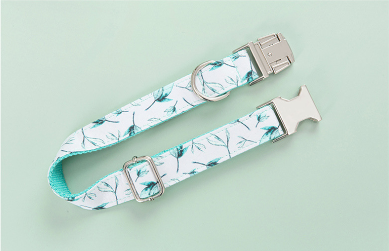 Hundehalsband- und Leinen-Set mit tropischen Blättern – Bild 5 | LuxeStyle