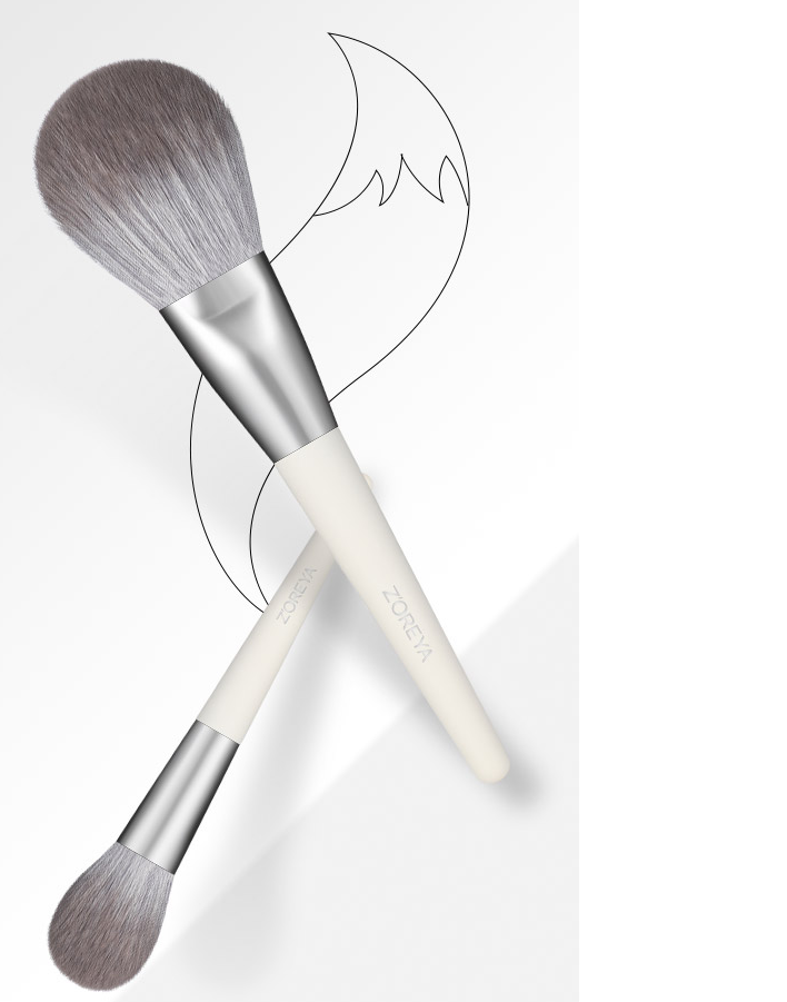 Zoreya 10 Make-up Pinselset «Silver Foxtail»