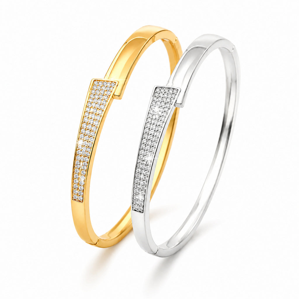 Titan-Stahl Armband mit Zirkonia