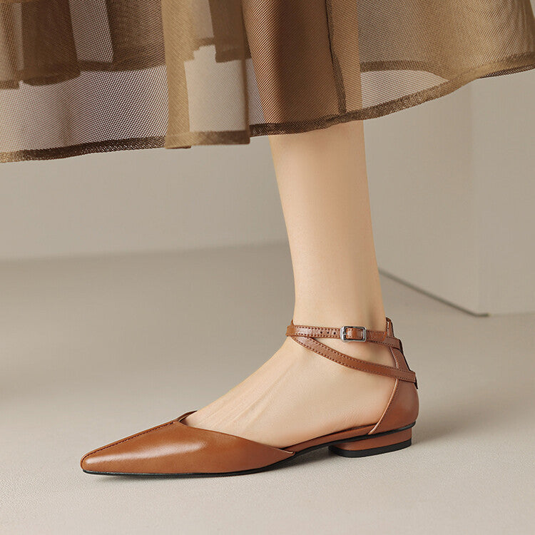 Cross Buckle Hollow Pumps aus Rindsleder | LuxeStyle
