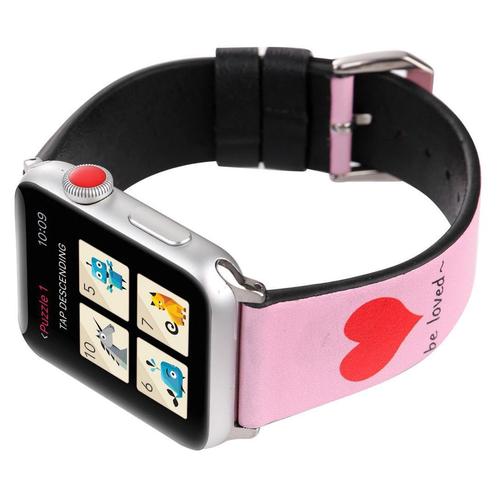 Lederarmband mit Herz-Design für Smartwatches