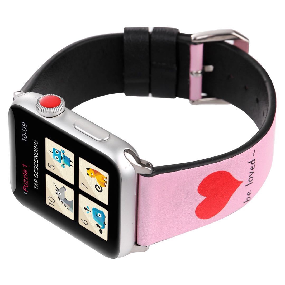 Lederarmband mit Herz-Design für Smartwatches