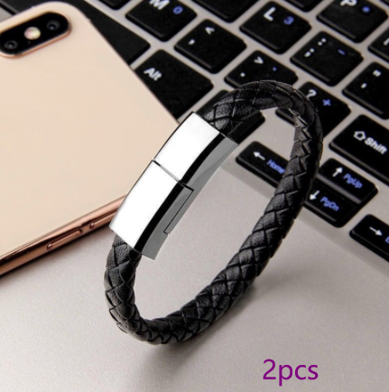 Lederarmband mit USB-C-Ladekabel