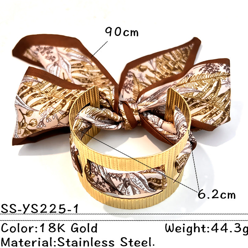 Breites Edelstahl-Openwork-Armband