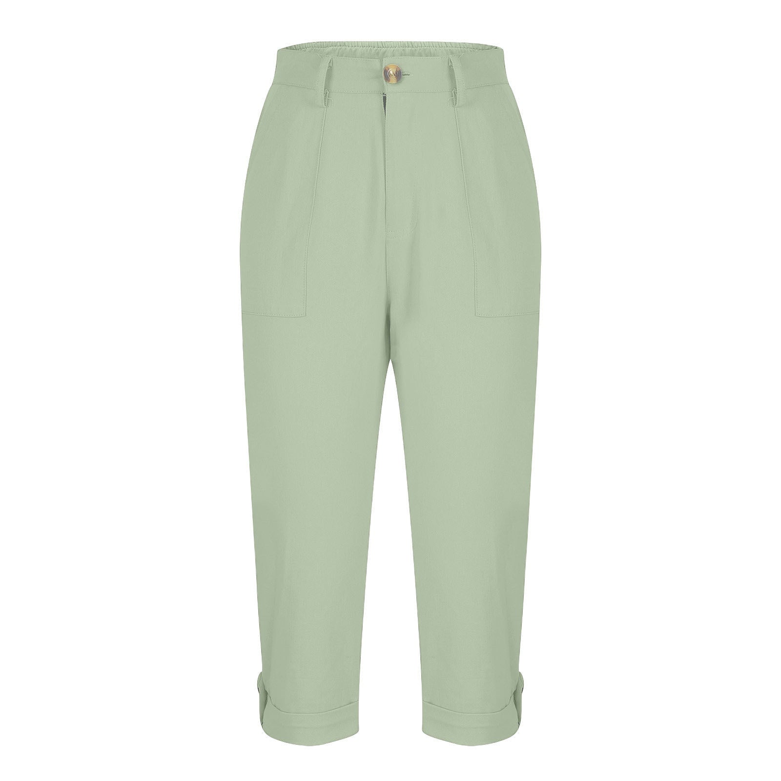 Damen Caprihose mit Roll-up und Knöpfen