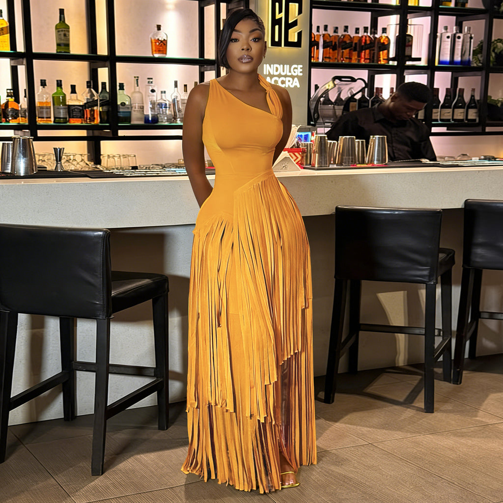 Ärmelloses Kleid mit Quasten – Bild 4 | LuxeStyle