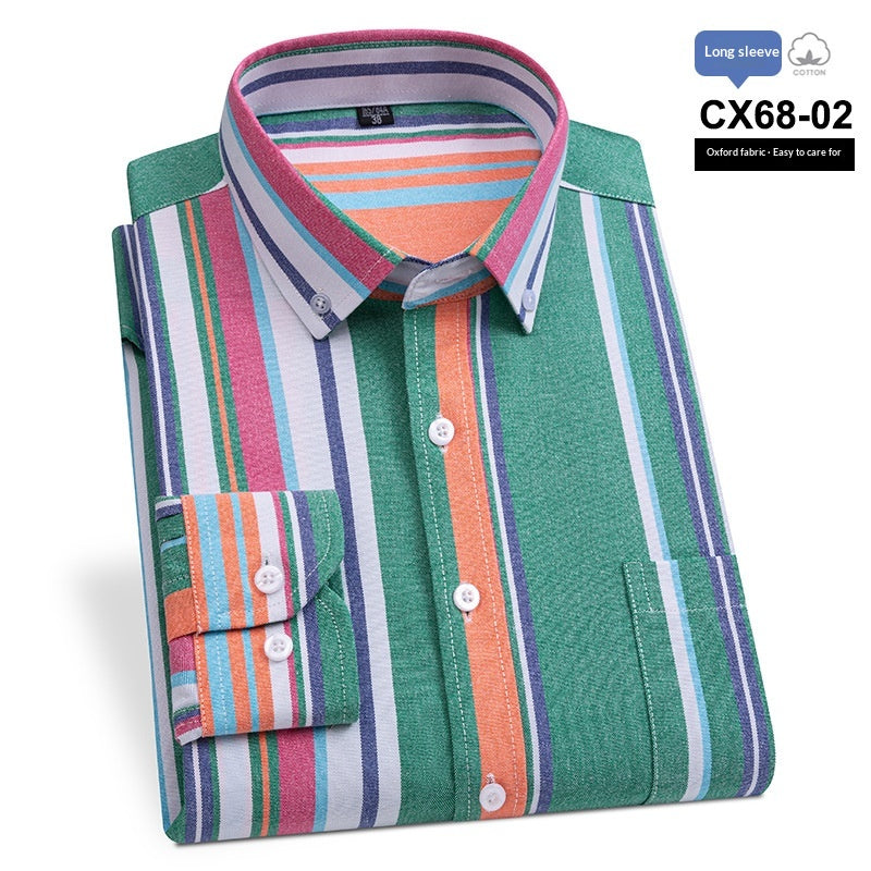 Gestreiftes Slim-fit Oxford Businesshemd für Herren – Bild 13 | LuxeStyle
