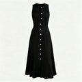 Ärmelloses Vintage A-Linien Kleid mit Taillengürtel – Bild 6 | LuxeStyle