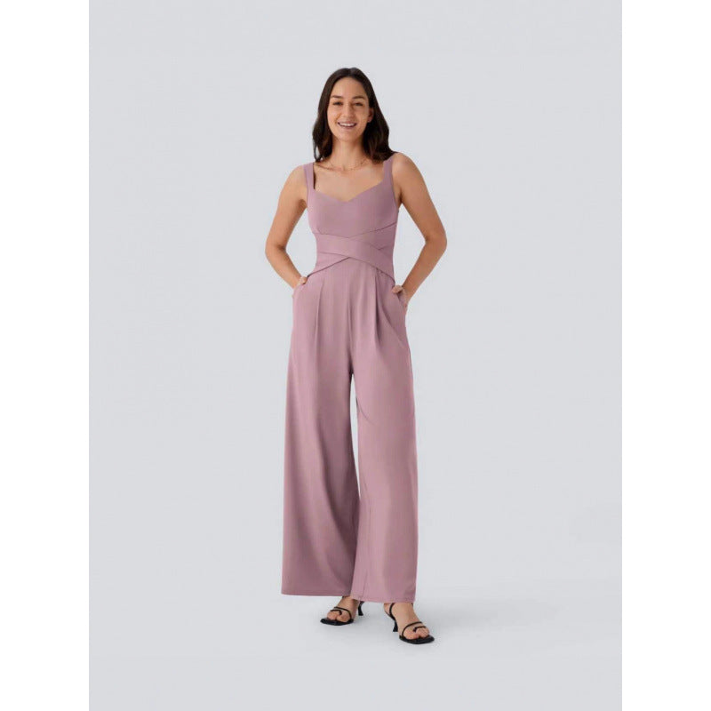 Eleganter ärmelloser Jumpsuit mit weitem Bein