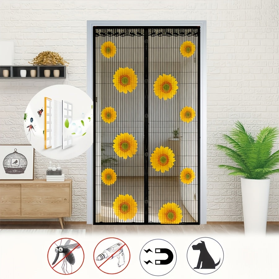 Magnetischer Türvorhang mit Sonnenblumen-Print