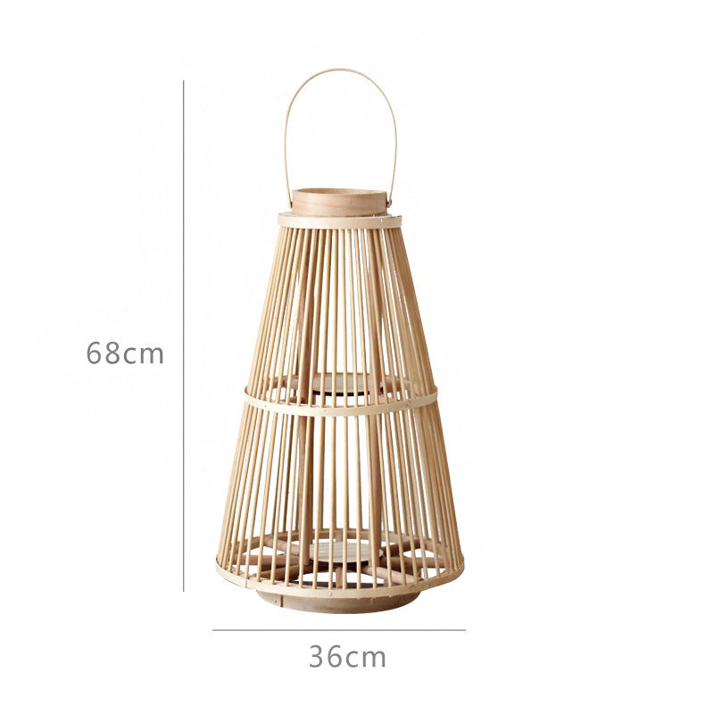 Boho Kerzenhalter «Rattan» · stehendes Windlicht für Garten & Wohnen