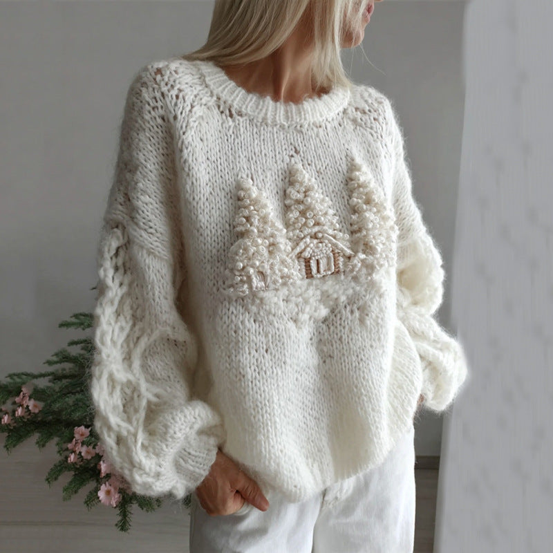 Damen-Loose-Sweatshirt mit 3D-Digitaldruck