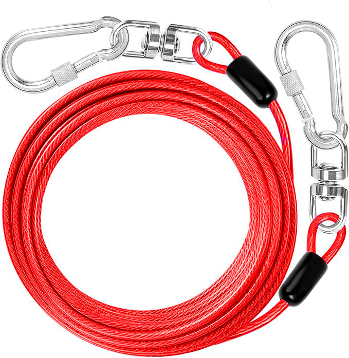 Hunde-Laufleine mit Stahlseil