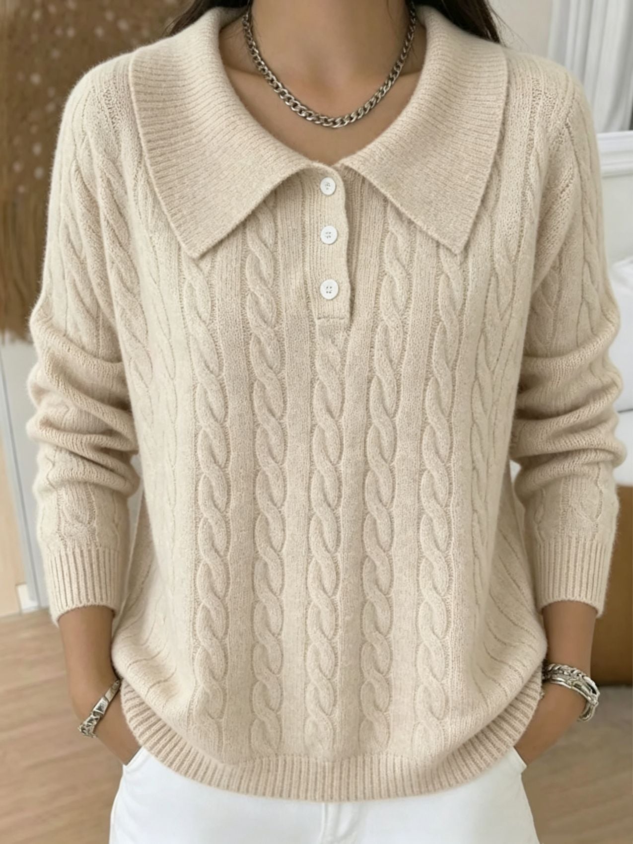 Vintage Pullover mit Jacquard-Strick