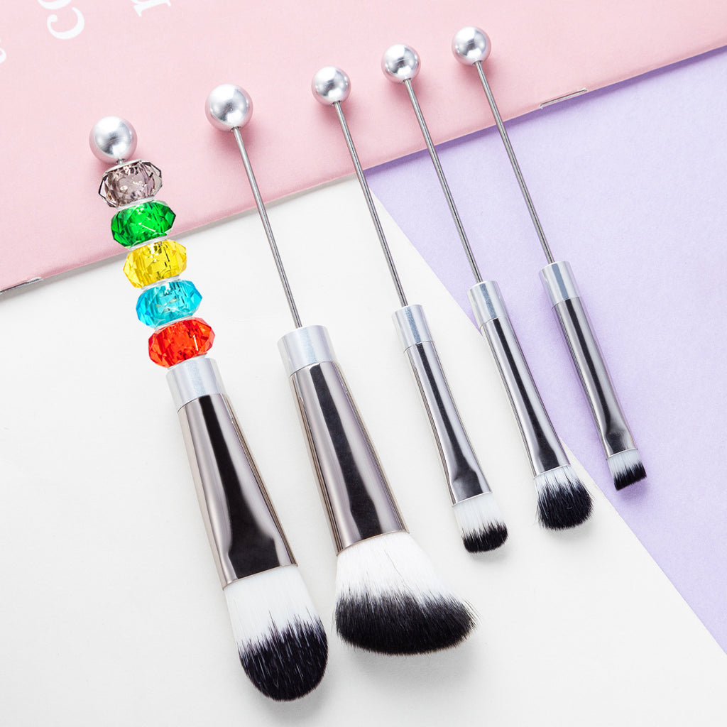 5-teiliges Make-up Pinselset mit Metallgriff – Bild 1 | LuxeStyle