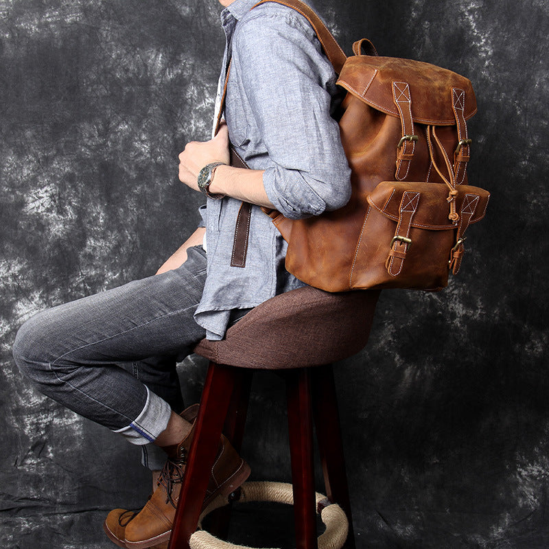 Retro Lederrucksack für Herren (20-35L) – Bild 4 | LuxeStyle