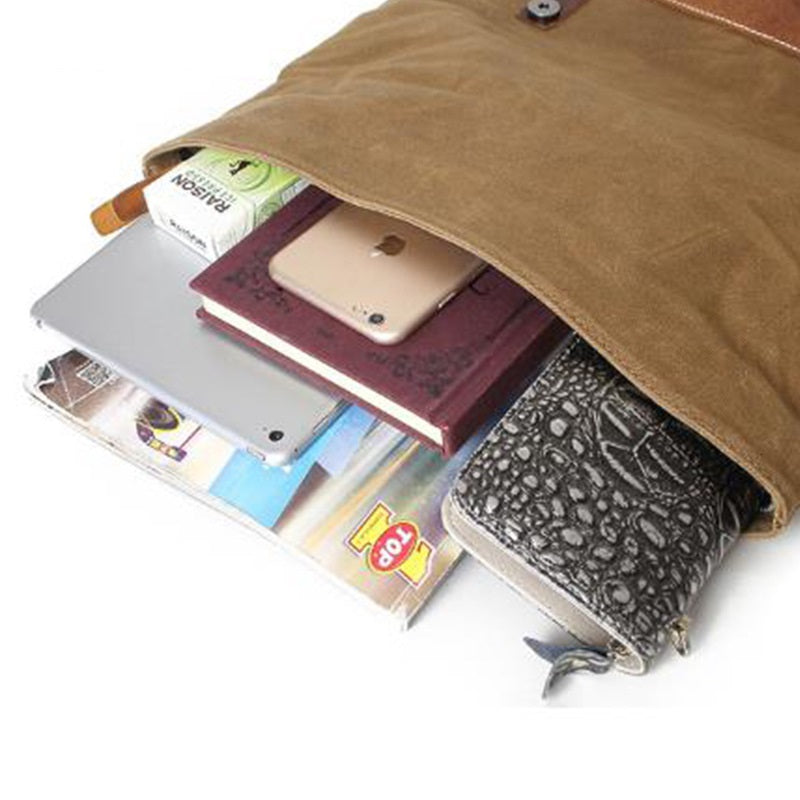 Robuster Canvas Rucksack mit Lederdetails – Bild 8 | LuxeStyle