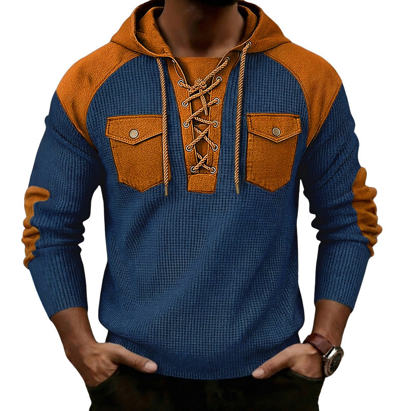 Herren Waffel-Strick Kapuzenpullover