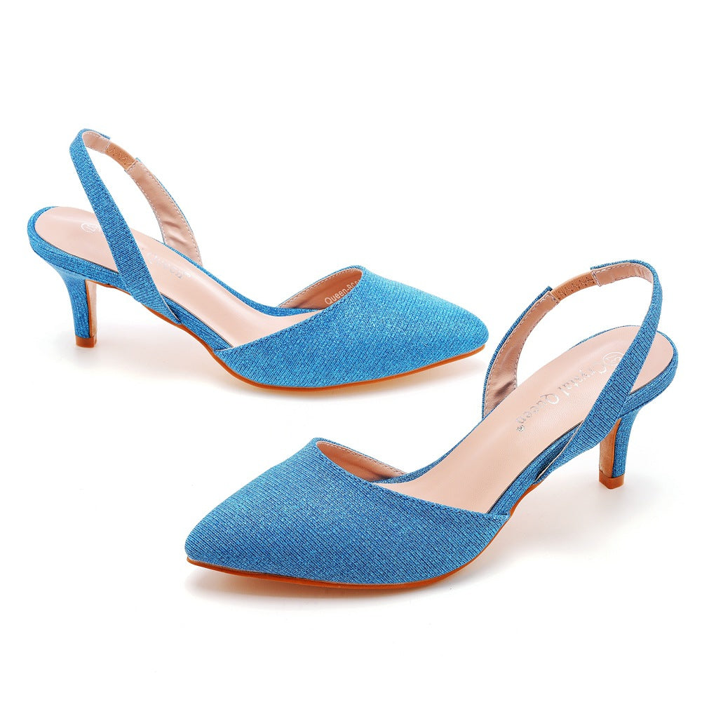 Farbwechselnde Slingback-Sandalen mit spitzer Zehe | LuxeStyle