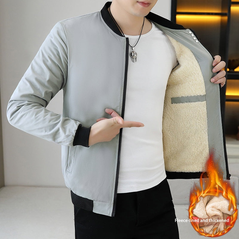Winter Herren Fleece-gefütterte Jacke mit Kapuze