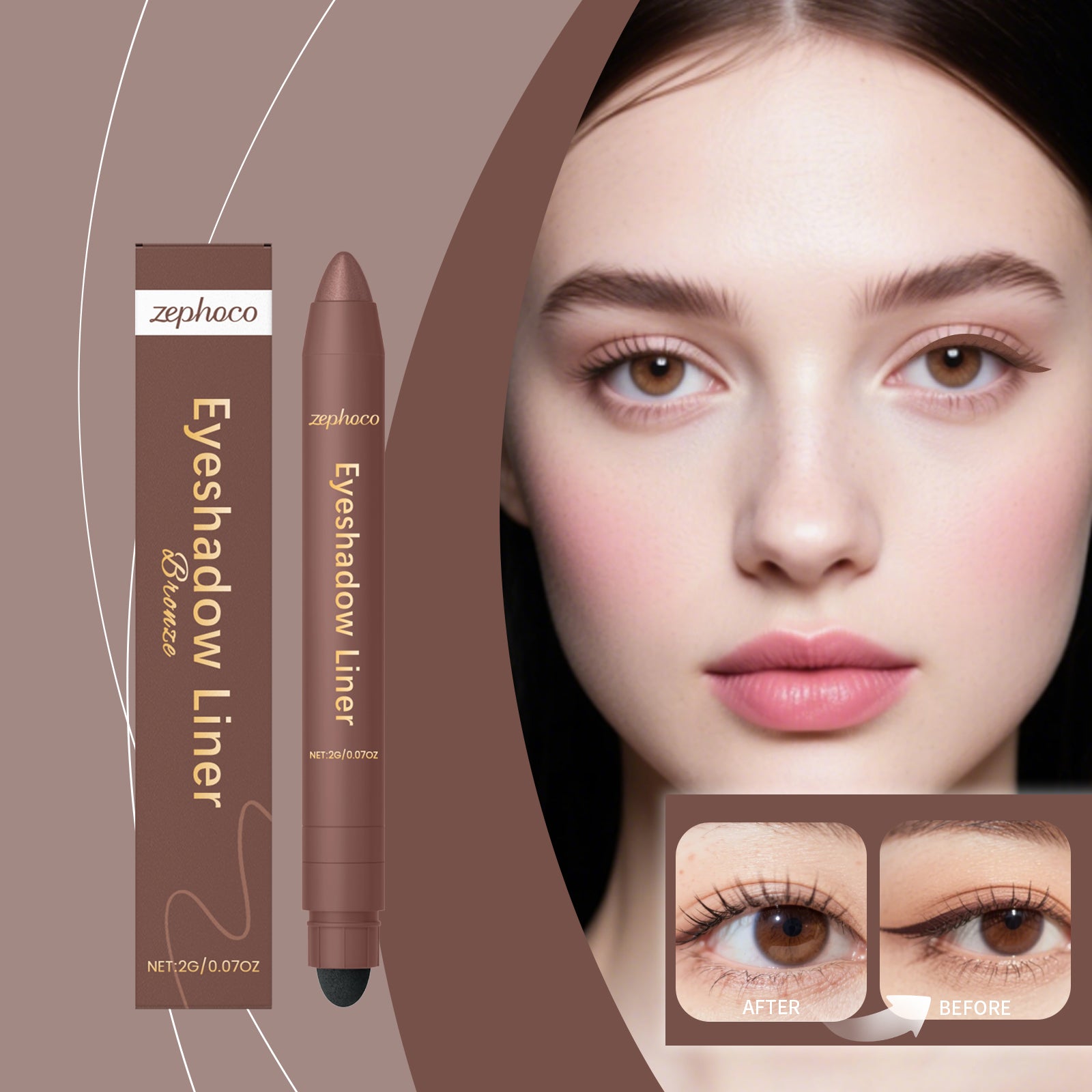 2-in-1 Eyeliner Stift Bronze