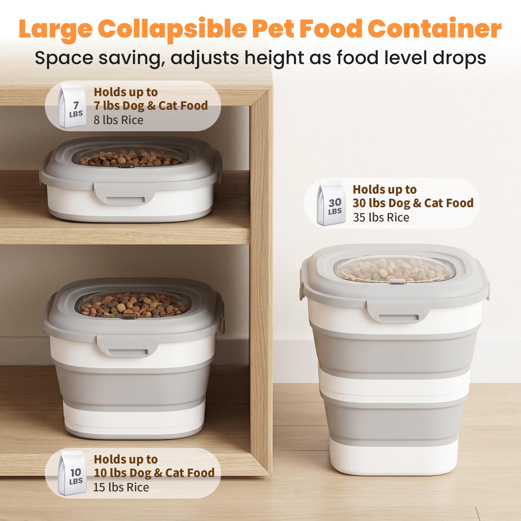 Faltbarer Futtercontainer mit Rollen