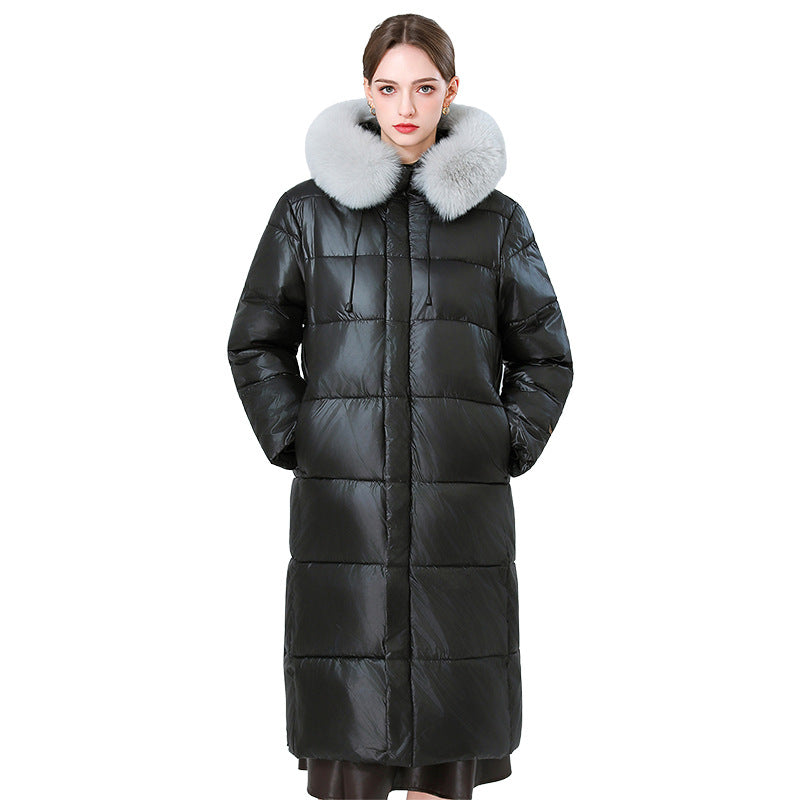 Schwarzer Wollgefütterter Parka mit goldener Krempe – Bild 2 | LuxeStyle