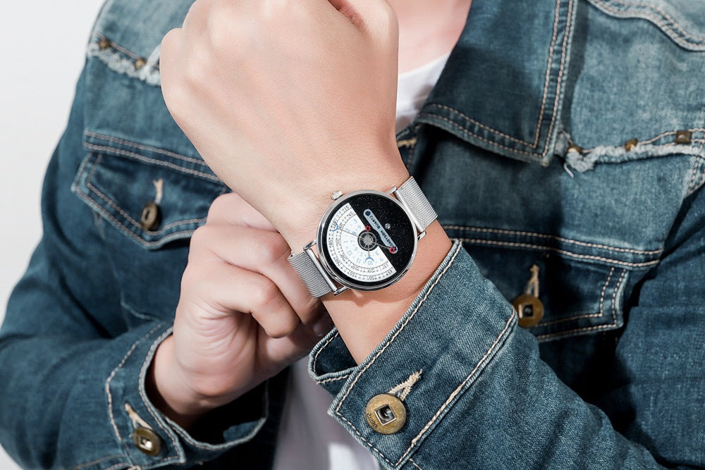 Quarz-Herrenuhr mit Kalender und Milanaise-Armband – Bild 11 | LuxeStyle
