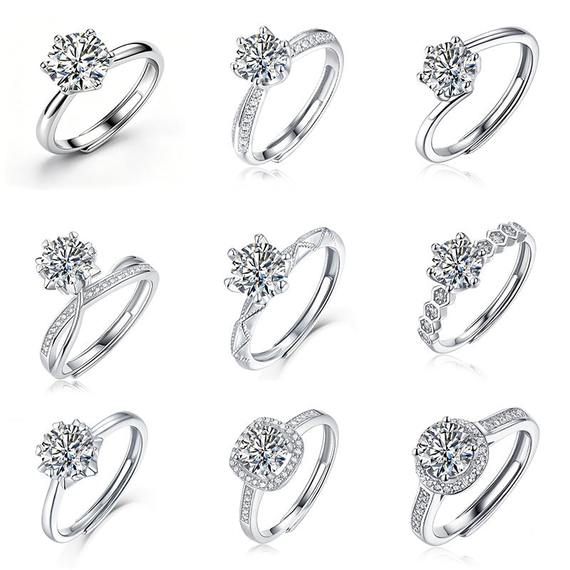 S925 Sterling Silber Moissanit Ring