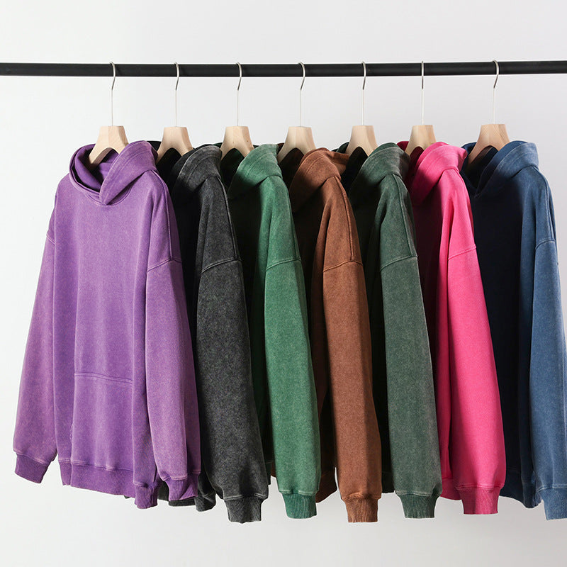 Samt-Pullover mit Kapuze
