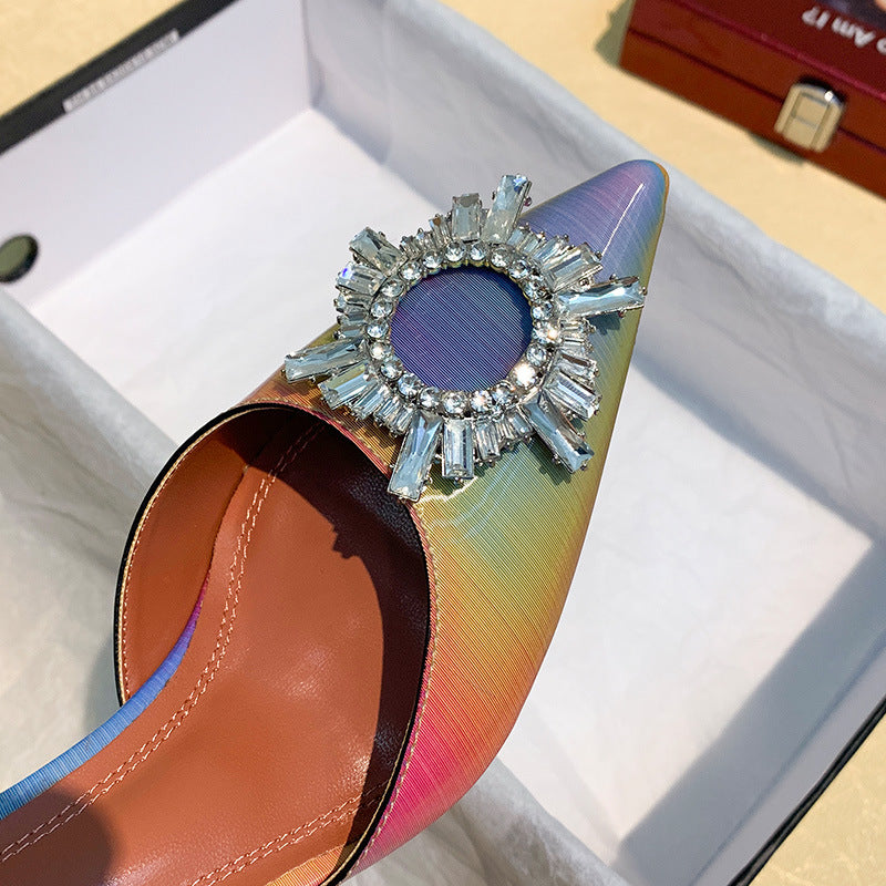 Sandalen mit Farbverlauf und Strass – Bild 2 | LuxeStyle