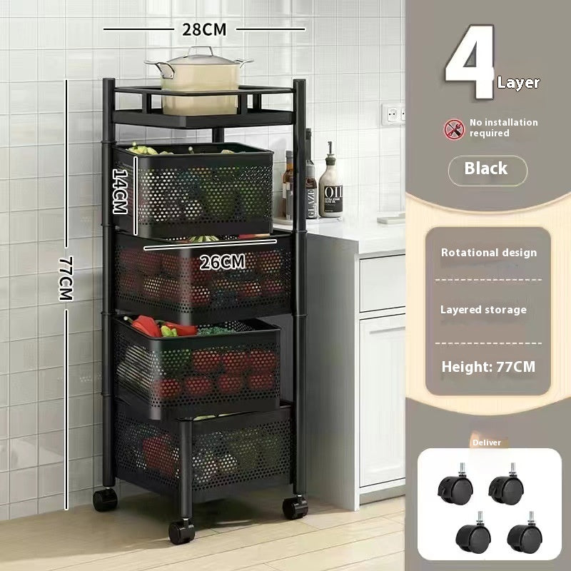 Rollregal für Küche – 3, 4 oder 5 Etagen