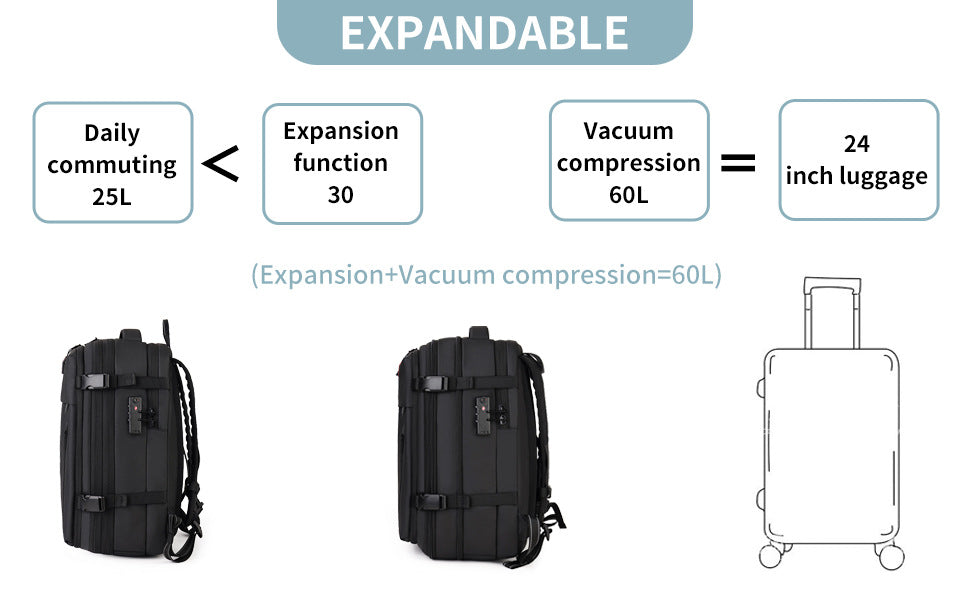 Kompressionsrucksack mit USB-Ladeanschluss – Bild 12 | LuxeStyle