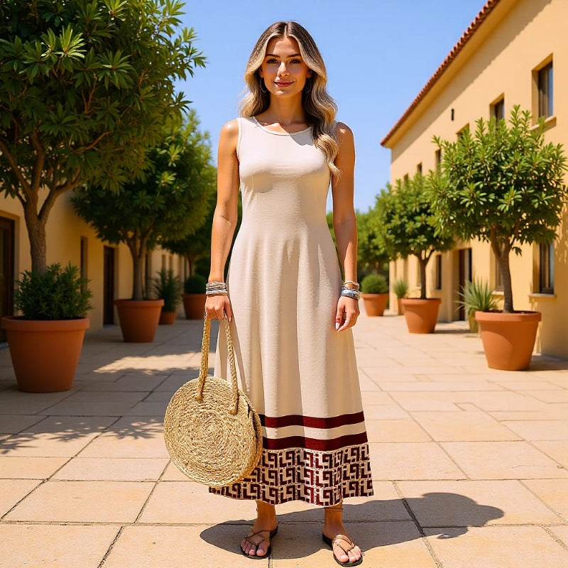 Sommerliches ärmelloses Print-Kleid