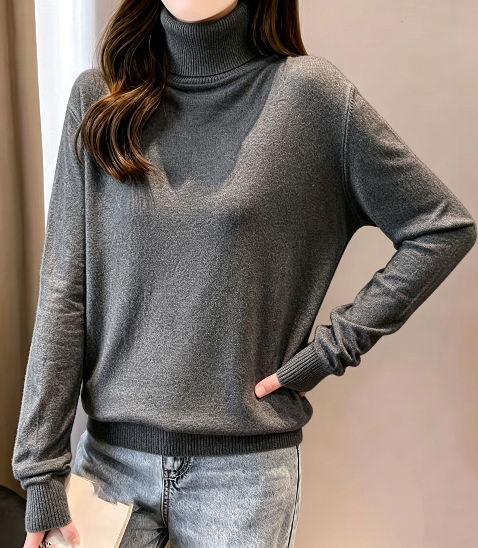 Damen Rollkragenpullover – Eleganter Strick