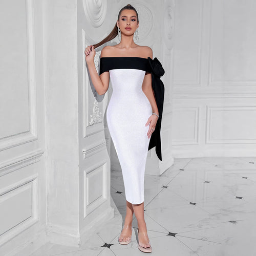 Abendkleid mit Schleife
