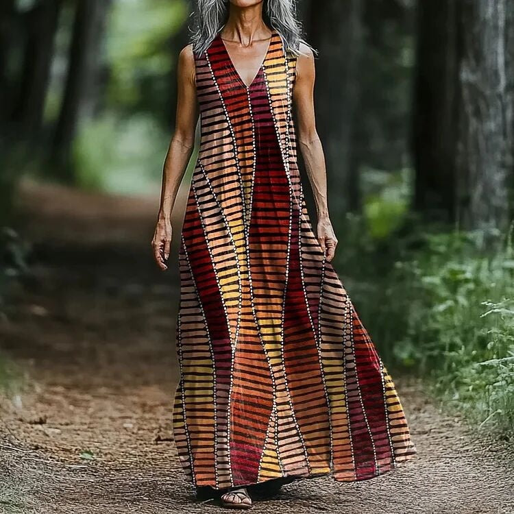 Ärmelloses Midikleid mit 3D-Effektmuster – Bild 3 | LuxeStyle