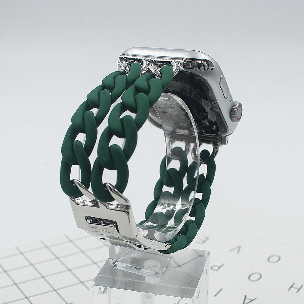 Harz-Metall-Denim-Ketten-Armband für Smartwatches – Ansicht 7