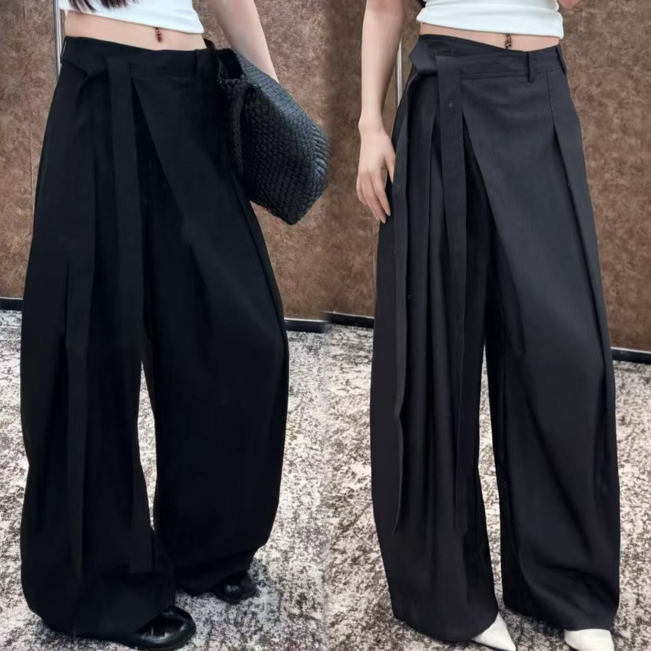 Weite Freizeithose mit hohem Bund